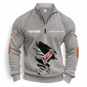 Performance Roadster Half Zipper Corduroy Sweatshirt CAR491 - Light Gray