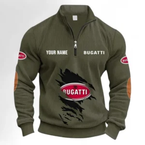 Extreme Speed Vehicle Half Zipper Corduroy Sweatshirt CAR491 - Army Green