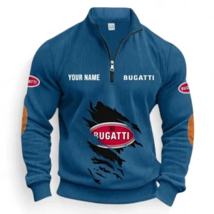 Prestige Coupe Half Zipper Corduroy Sweatshirt CAR491 - Denim Blue