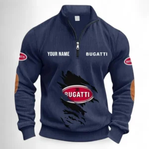 Luxury Performance Machine Half Zipper Corduroy Sweatshirt CAR491 - Navy Blue