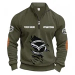Mid-Size Sedan Half Zipper Corduroy Sweatshirt CAR491 - Army Green