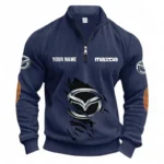 Everyday Vehicle Half Zipper Corduroy Sweatshirt CAR491 - Navy Blue