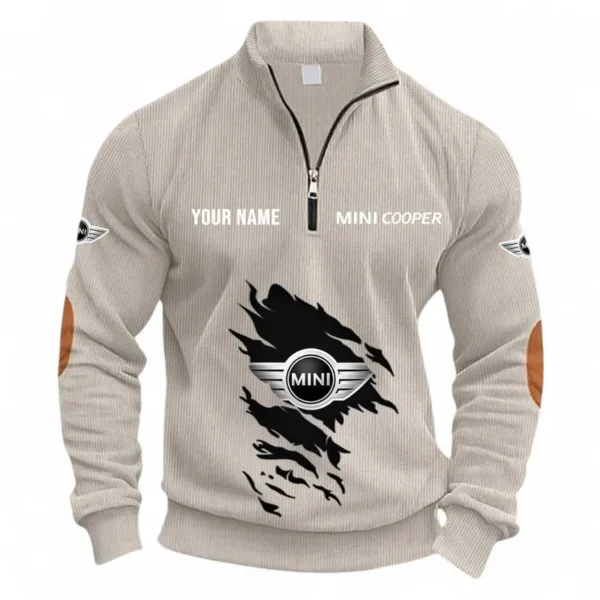 Fun Ride Car Half Zipper Corduroy Sweatshirt CAR491 - Apricot