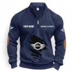 Stylish Urban Car Half Zipper Corduroy Sweatshirt CAR491 - Navy Blue