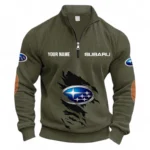 Outdoor Lifestyle Vehicle Half Zipper Corduroy Sweatshirt CAR491 - Army Green