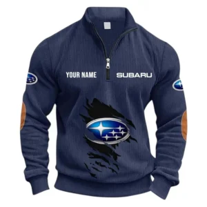 Trail-Ready Auto Half Zipper Corduroy Sweatshirt CAR491 - Navy Blue