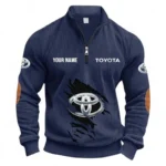Minivan Half Zipper Corduroy Sweatshirt CAR491 - Navy Blue