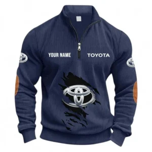 Minivan Half Zipper Corduroy Sweatshirt CAR491 - Navy Blue