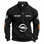 Affordable Automobile Half Zipper Corduroy Sweatshirt CAR491 - Black