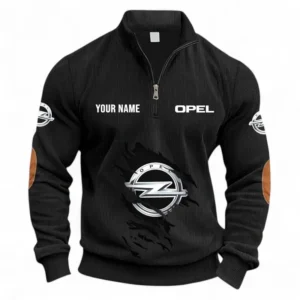 Affordable Automobile Half Zipper Corduroy Sweatshirt CAR491 - Black