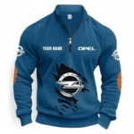 Urban Car Half Zipper Corduroy Sweatshirt CAR491 - Denim Blue