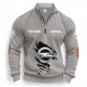 Passenger Vehicle Half Zipper Corduroy Sweatshirt CAR491 - Light Gray