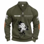 Everyday Driver Half Zipper Corduroy Sweatshirt CAR491 - Army Green