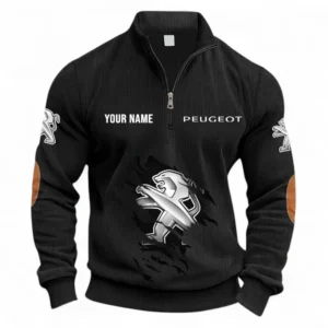 Small SUV Half Zipper Corduroy Sweatshirt CAR491 - Black