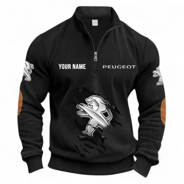 Small SUV Half Zipper Corduroy Sweatshirt CAR491 - Black