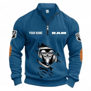 Professional Hauling Truck Half Zipper Corduroy Sweatshirt CAR491 - Denim Blue