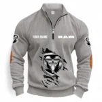 Durable Workhorse Vehicle Half Zipper Corduroy Sweatshirt CAR491 - Light Gray