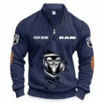 Strong Utility Pickup Half Zipper Corduroy Sweatshirt CAR491 - Navy Blue