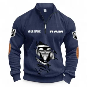 Strong Utility Pickup Half Zipper Corduroy Sweatshirt CAR491 - Navy Blue