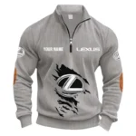 Grand Touring Auto Half Zipper Corduroy Sweatshirt CAR491 - Light Gray