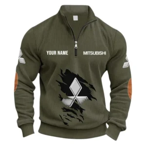 Urban Compact Half Zipper Corduroy Sweatshirt CAR491 - Army Green