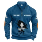 Off-Road SUV Half Zipper Corduroy Sweatshirt CAR491 - Denim Blue