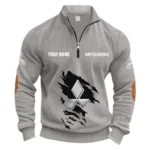 Everyday Sedan Half Zipper Corduroy Sweatshirt CAR491 - Light Gray