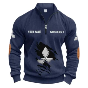 Performance Auto Half Zipper Corduroy Sweatshirt CAR491 - Navy Blue