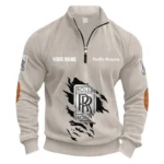 Ultra-Luxury Car Half Zipper Corduroy Sweatshirt CAR491 - Apricot