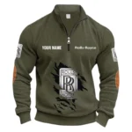 Prestige Sedan Half Zipper Corduroy Sweatshirt CAR491 - Army Green