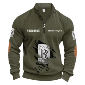 Prestige Sedan Half Zipper Corduroy Sweatshirt CAR491 - Army Green