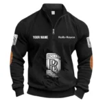 High-End Coupe Half Zipper Corduroy Sweatshirt CAR491 - Black