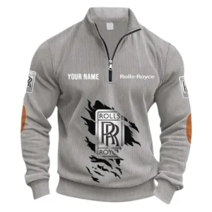 Grand Touring Car Half Zipper Corduroy Sweatshirt CAR491 - Light Gray