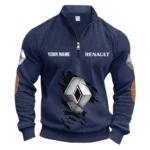 European Automobile Half Zipper Corduroy Sweatshirt CAR491 - Navy Blue