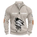 Lightweight Sedan Half Zipper Corduroy Sweatshirt CAR491 - Apricot