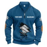 City-Friendly Auto Half Zipper Corduroy Sweatshirt CAR491 - Denim Blue