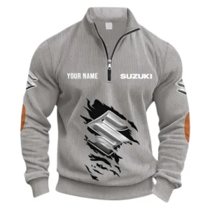 Performance Hatch Half Zipper Corduroy Sweatshirt CAR491 - Light Gray