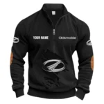 Two-Door Coupe Half Zipper Corduroy Sweatshirt CAR491 - Black