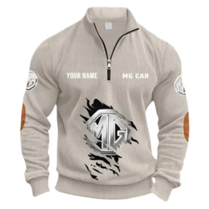 Practical SUV Half Zipper Corduroy Sweatshirt CAR491 - Apricot