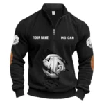 Daily Commuter Car Half Zipper Corduroy Sweatshirt CAR491 - Black