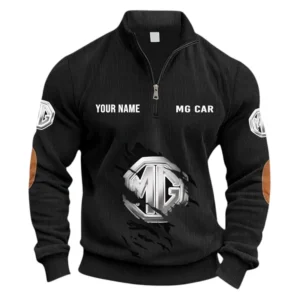 Daily Commuter Car Half Zipper Corduroy Sweatshirt CAR491 - Black