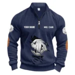 Efficient Passenger Car Half Zipper Corduroy Sweatshirt CAR491 - Navy Blue