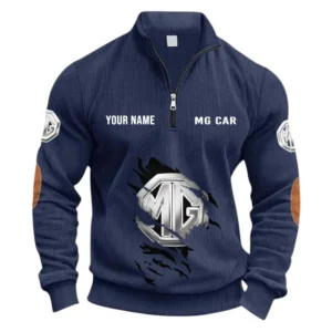 Efficient Passenger Car Half Zipper Corduroy Sweatshirt CAR491 - Navy Blue