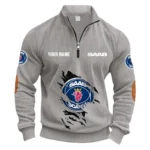 Everyday Auto Half Zipper Corduroy Sweatshirt CAR491 - Light Gray