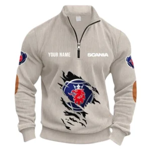 Commercial Lorry Half Zipper Corduroy Sweatshirt CAR491 - Apricot