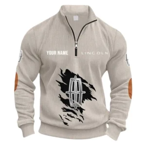High-End Automobile Half Zipper Corduroy Sweatshirt CAR491 - Apricot