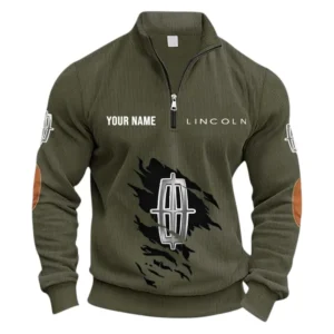 Upscale Vehicle Half Zipper Corduroy Sweatshirt CAR491 - Army Green