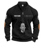 Full-Size Sedan Half Zipper Corduroy Sweatshirt CAR491 - Black