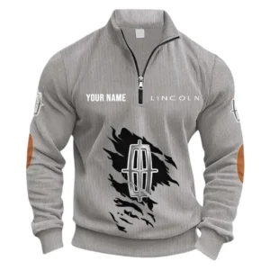 Premium Road Car Half Zipper Corduroy Sweatshirt CAR491 - Light Gray