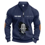 Elegant Auto Half Zipper Corduroy Sweatshirt CAR491 - Navy Blue